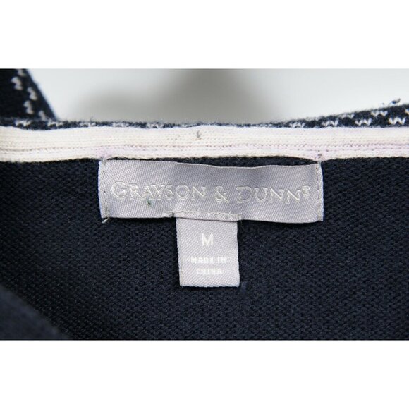 Grayson & Dunn Mens Henley Pullover Sweater Hoodie Medium Navy Blue Stretch - Picture 5 of 11